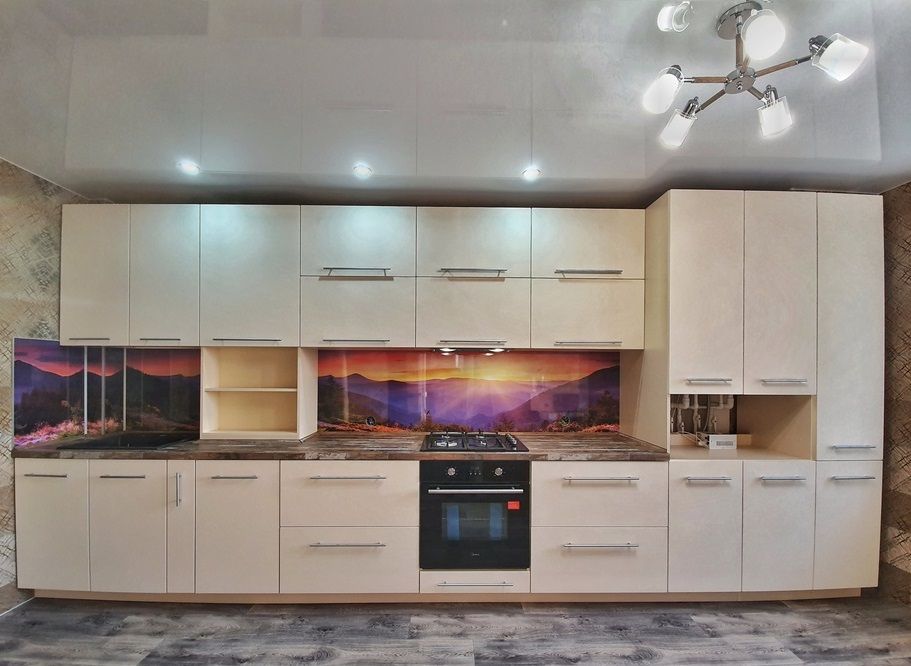 Белый кухонный гарнитур-Кухня МДФ в эмали «Модель 542»-фото3