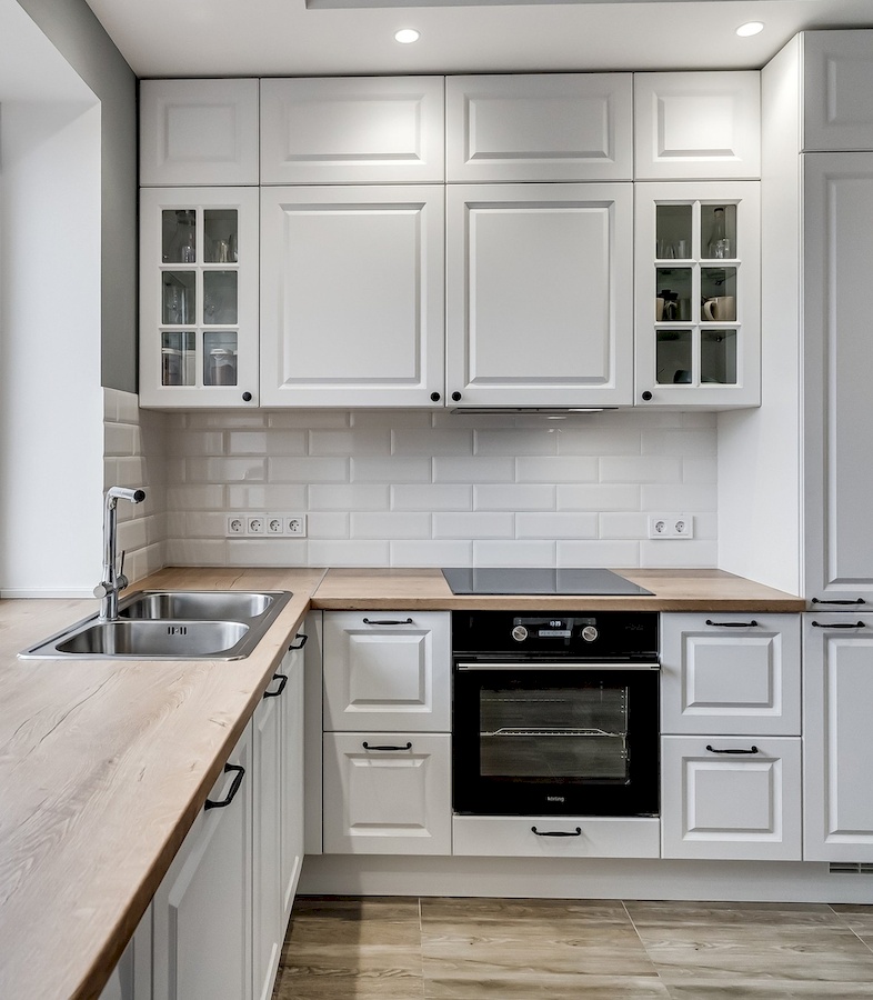 Белый кухонный гарнитур-Угловая белая кухня «Модель 769»-фото2