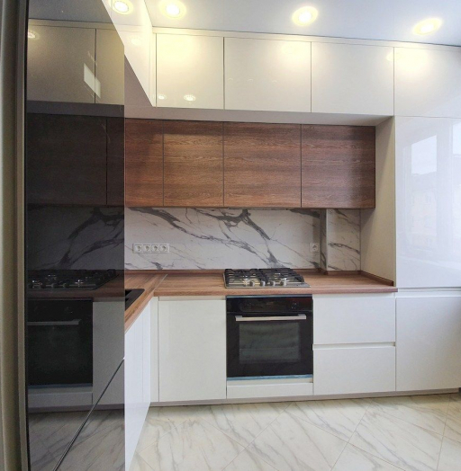 Белый кухонный гарнитур-Кухня МДФ в эмали «Модель 150»-фото8