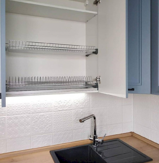 Высокие кухни под потолок-Кухня МДФ в эмали «Модель 640»-фото9